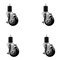 Service Caster 3.5'' Black Poly Swivel 1-3/4'' Expanding Stem Caster Set with Brake, 4PK SCC-EX20S3514-PPUB-BLK-TLB-134-4 - alternate 1